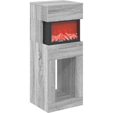 Electric Fireplace Grey Sonoma 35 x 30 x 86 cm Engineered wood vidaXL (1/5)