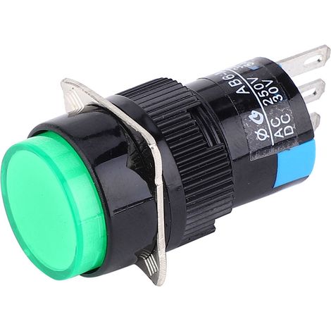 5 Stück Momenttaster LA16‑11/AB6‑M AC 250V 3A DC 30V 5A Rundtaster (1/5)
