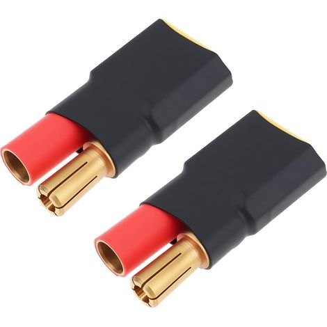 Pack of 2 XT60 male to 5.5mm adapters for RC LiPo charging (1/5)