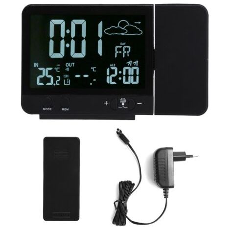 Projektionswecker Eosnow drahtloser Innenraumthermometer mit Temperatur- und Feuchtigkeitsanzeige (1/5)