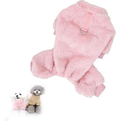Combinaison polaire extensible pour animaux de compagnie pull chaud pour petits chiens et chats S pink S PINK (1/4)