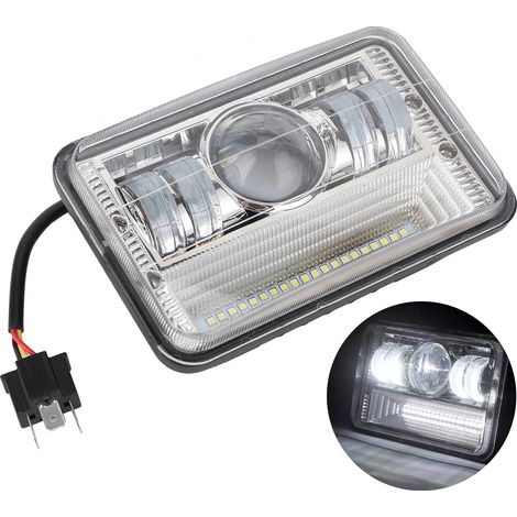 H4 40W 6000K Kaltweißer LED-Projektor, quadratischer Scheinwerfer (Abblend-/Fernlicht), Universal-Scheinwerfer für Geländewagen, SUV, Pickup, ATV, Offroad (1/5)