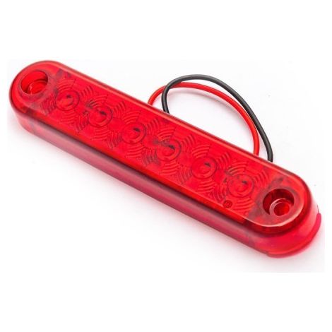 Feu de position à LED 6 LED FR0173K 12-24V 100mm, couleur rouge