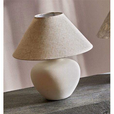 Hestia Tischlampe, Weiß/Beige, 48 cm, 45 x 48 cm