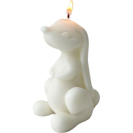 Moule en silicone lapin à longues oreilles, moule à bougie animal, savon artisanal à faire soi-même, cadeau inclus. (1/5)