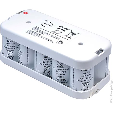 Packs de batteries D rechargeables RS PRO 6V NiCd 8Ah D x 10 ( Prix pour 1 )