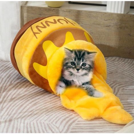 Niche Chat, Panier Chat, Lit Chat, Coussin Chat, Nid De Chat en Forme De Miel, pour Chats, Petits Chiens (1/5)