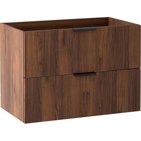 Meuble sous vasque suspendu 2T L.80 cm effet noyer Warmia LUNA Furnidea (1/5)