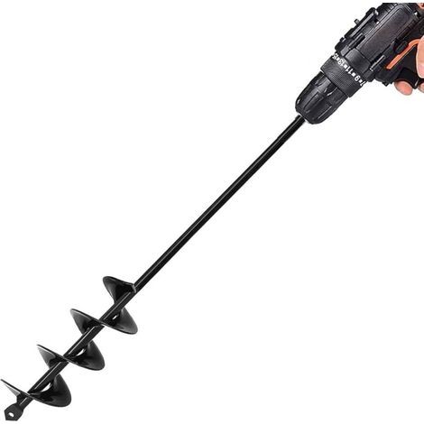 x 14,6-Zoll-Spiralbohrer für Gartenpflanzen, Blumenzwiebeln, für 3/8-Zoll-Sechskantbohrer, Zaunpfähle, Spaten für Regenschirmlöcher (1/5)