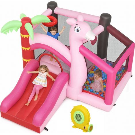 AIYAPLAY Kids Inflatable Bounce House with Blower for Indoor Outdoor, Pink (1/5)