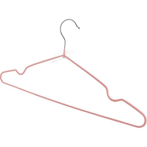 Cintres en plastique antidérapants et sans traces, multifonctions et ultra-résistants, pour vêtements secs et humides adultes, costumes, manteaux, pantalons et robes, rose (1/5)