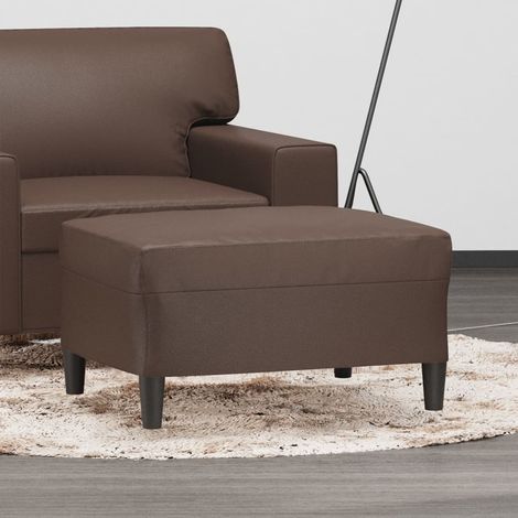 vidaXL Poggiapiedi Marrone 70x55x41 cm in Similpelle