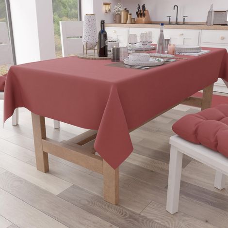 Nappe de Table de Cuisine, en Coton, Couleur Unie, carrée, Poudre foncé, pour 4 Places (140 x 140 cm) (1/4)