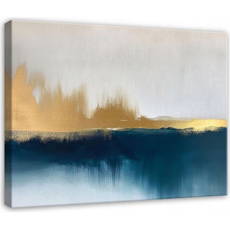 Peinture abstraite gris or loft pour chambre salon sur toile 120x80 (1/3)