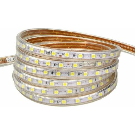 Ruban à LED, Bande LED Etanche, Lumineux Bandeau Led 220v, 5050 IP65 Etanche Bande Strip Led, Blanc chaud (6m) (1/3)