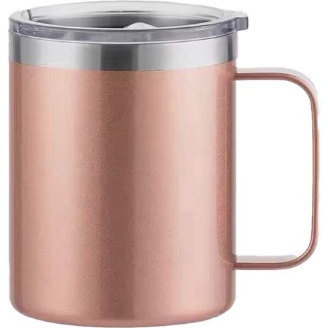 Tazza termica da asporto in acciaio inox di alta qualità - Tazza da caffè/tè - 350 ml - Rosa (1/5)