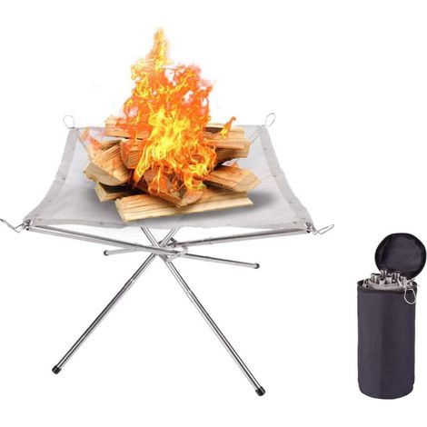 Brasero Portable en Acier Inoxydable pour Extérieur, Foyer de Camping， Lights Full Spectrum,Plant LightsFood Right on Gants de Four