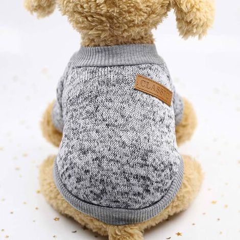 Maglione in pile per cani, taglia M, colore grigio