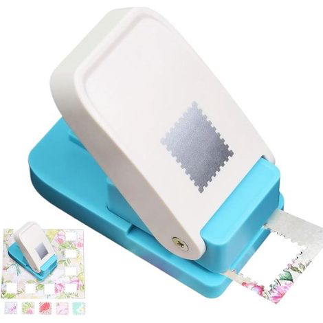 Poinçon de forme carré bleu – Perforateur pour papier – Création de cartes et scrapbooking – DIY bricolage (1/5)