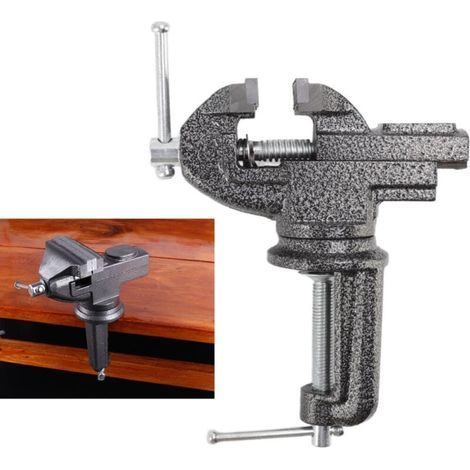 Morsa da banco girevole a 360 gradi, piccola morsa in acciaio fuso per la creazione di gioielli e la lavorazione del legno. (1/5)