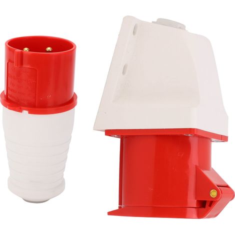 4-poliger Netzstecker, 3-phasiger Industrie-Steckdosensatz, Aufputzmontage, 32 A, AC 380–415 V (1/5)