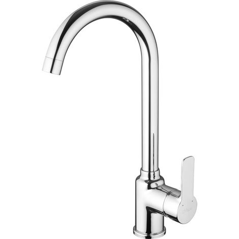 Mitigeur évier haut en métal – Bec haut pour cuisine – Finition chromée – Hauteur sous bec 20cm – Design moderne et élégant
