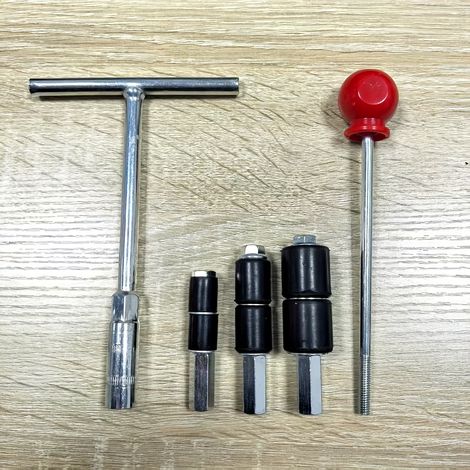 Kit d'outils professionnel pour obturateur de tuyau d'eau - Aiguilles d'obturation de tuyau d'eau par fusion thermique en acier inoxydable avec poignée en T pour réparation rapide de plomberie, 5 pièc (1/5)