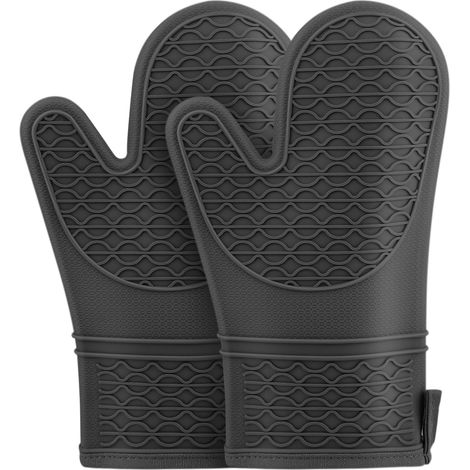 Guanti da cucina, guanti da cucina antiscivolo in silicone, guanti da cucina resistenti al calore, guanti pratici per cucinare e cuocere al forno con fodera morbida.