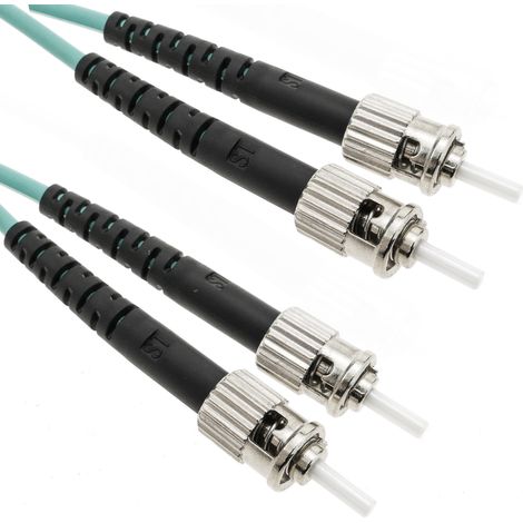 BeMatik - Cable de fibra óptica OM4 multimodo MMF duplex 50µm/125µm ST-ST de 7m