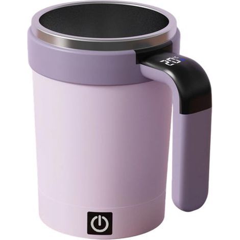 Automatic mixing cup, self-mixing electric travel mug, LCD temperature display, rechargeable, portable, gift (Purple) (1/5)