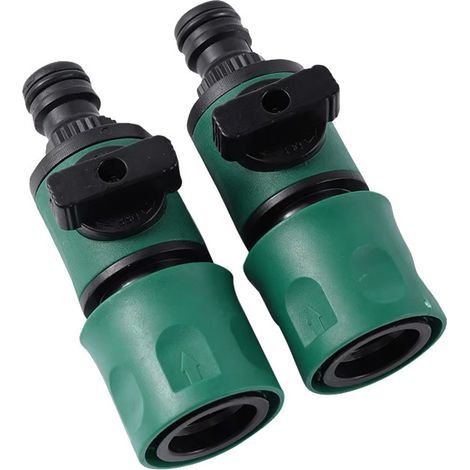 Two-part garden hose extension kit - quick connector with valve - independent connector (1/5)