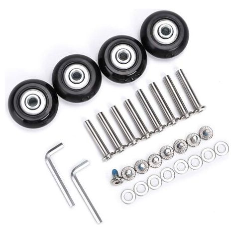 PA Ersatzrollen für Koffer 70 mm x 24 mm, Gummi-Lenkrollen, Lagerreparatursätze, 4er-Set (1/4)