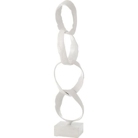 Anneaux déco sur pied en aluminium JARVIS H 66cm-Blanc (1/2)