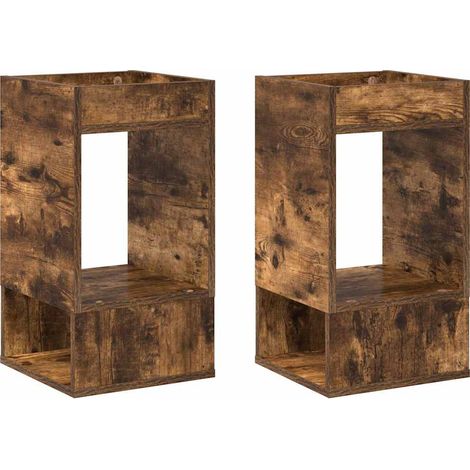 Maison Exclusive - Beistelltisch 2 pcs Geräucherte Eiche 30 x 30