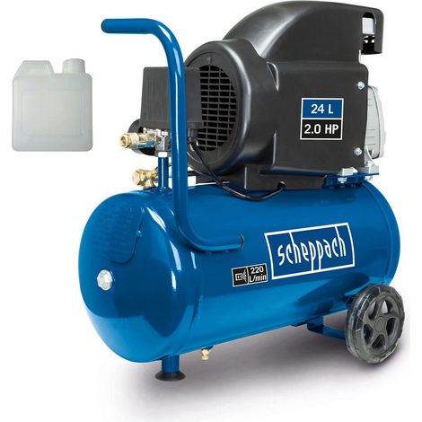 COMPRESOR DE AIRE 24 LITROS 2 HP PORTATIL LUBRICADO CON ACEITE SCHEPPACH HC26