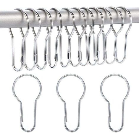 Lot de 40 anneaux de rideau de douche crochets de suspension pour le tri et l'organisation (1/4)