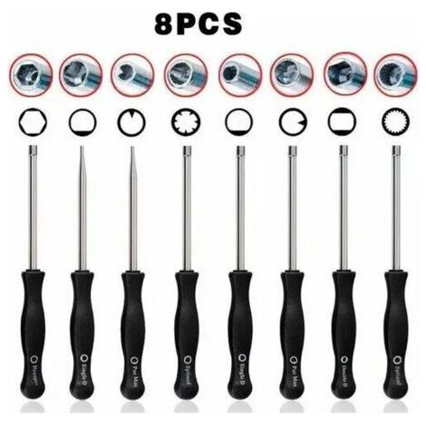 Kit de clé de réglage carburateur 8 outils – Pour débroussailleuse et tronçonneuse – Ajustement vitesse moteur et mélange air-carburant