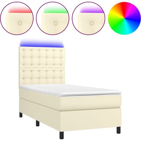 Maison Exclusive - Giroletto a Molle con Materasso e LED Crema 90x200cm Similpelle (1/5)