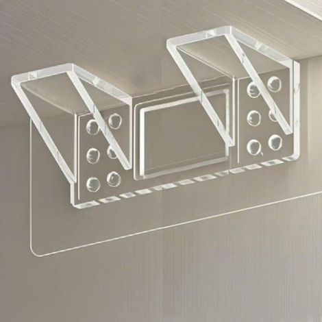 BUNTHAUS 12 Pièces Supports d'étagères Autocollants 7 x 15 cm Support Etagere Invisible Fixation étagère Sans Percer Adaptés Aux Armoires Et Aux Bibliothèques