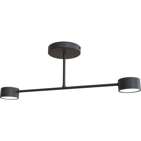 Plafoniera Moderna Thor 2 Luci Nera (1/5)