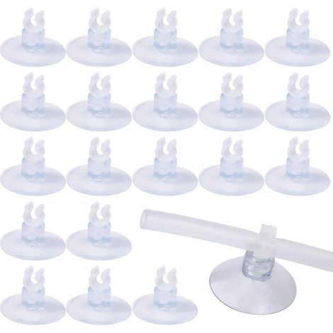 20 Pcs Ventouses Transparent pour Aquarium, 5mm Ventouses Aquarium avec Porte-Tube Clips Pinces pour Poissons d'Aquarium Ventouses Pompe à Air (1/5)