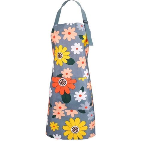 Tablier de Cuisine Réglable Etanche Tablier avec Poche, Tablier Fleurs pour Femme Homme, Jardinage, Restaurant, Café (1/4)