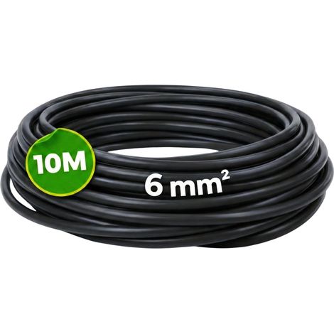 WEBMATEL Cable Eléctrico Flexible 6 mm² 10 m H07Z1-K Unipolar Libre Halógenos Negro (1/5)