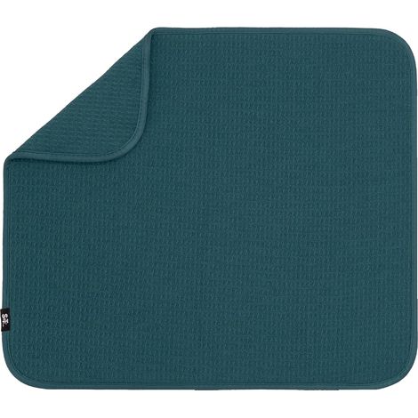Tapis égouttoir à vaisselle en microfibre très absorbant pour la vaisselle, les ustensiles, casseroles et poêles, taille L, 40,6 x 45,7 cm, bleu tapisserie - 40.6 45.7 cm'Tapestry Blue 40.6 x 45.7 cm' (1/5)
