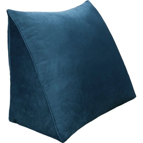 Cuscino di supporto per la schiena - Velluto sintetico blu navy Cuscino di supporto per la schiena - Velluto sintetico blu navy 60 cm (1/5)