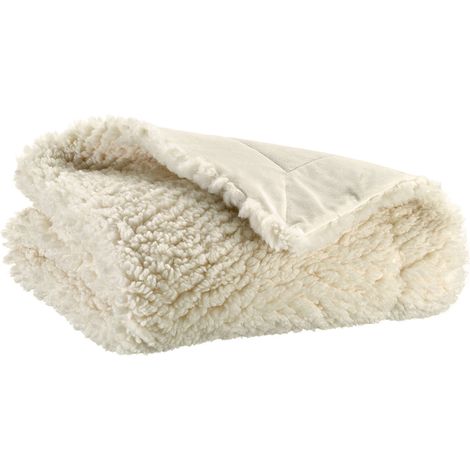 VIVARAISE - Plaid Vivaraise Noam - Blanc 140x180 cm (100% Polyester) (1/5)
