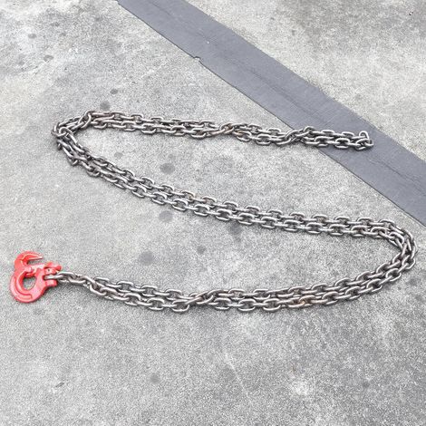 Chaîne arrière forestière 5 m / 8 mm, 2T Chaîne de levage en acier allié avec crochets, chaîne de charge lourde, pour le levage de machines, bâtiments, techniques de (1/5)
