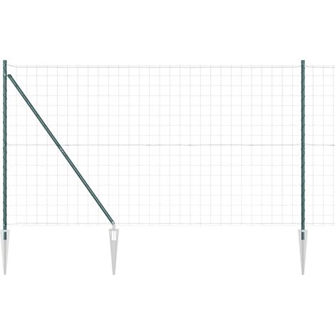 Maison Exclusive - Schweißdrahtzaun mit Spikes 10 x 1,5 m (B x H)