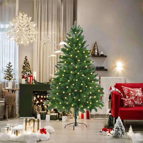Sapin de Noël avec 300 LED avec support-Arbre de Noël-Décoration de Fête pour Noël Vert 180 cm PE 141374 (1/5)