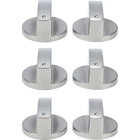 Juego de 6 perillas giratorias de 8 mm fabricadas en aleación de zinc, perillas de control de repuesto para cocinas de gas y hornos microondas.